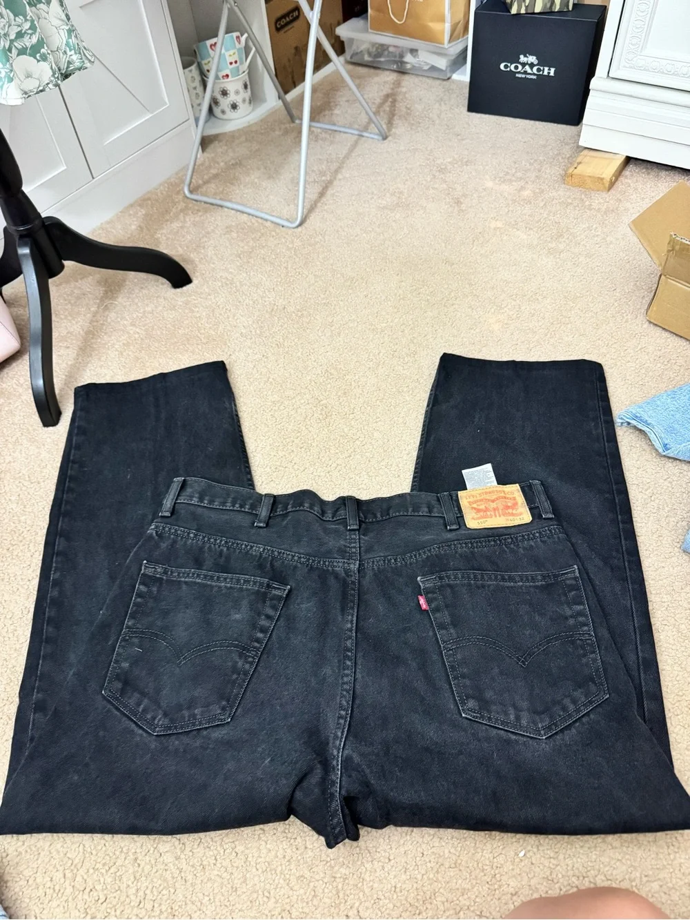 Levi’s 550 straight leg black jeans 40x32
